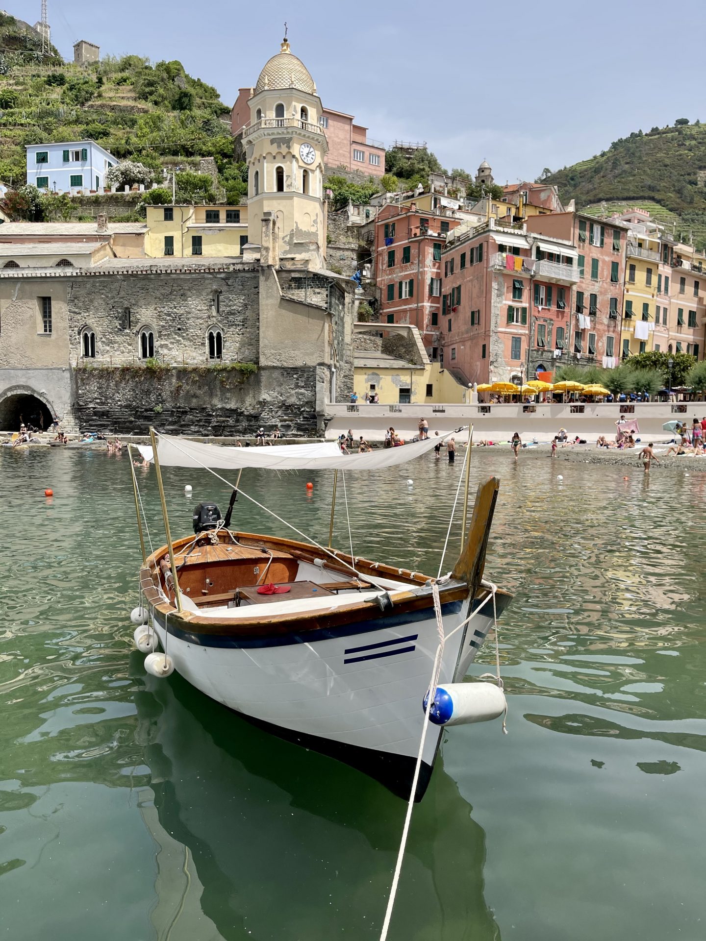 Pizza place terrace overlooking to beautiful Porto Venere harbor